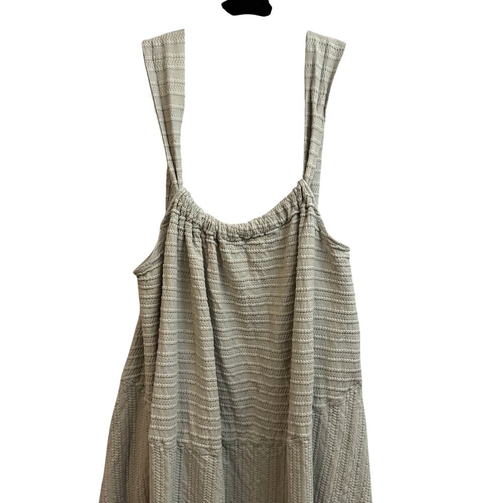 Free People Beach Convertible Mini Dress Gray Seersucker Fabric Women's Large - Picture 2 of 11